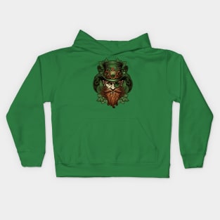 St. Patrick's Day Leprechaun Steam Punk style Kids Hoodie